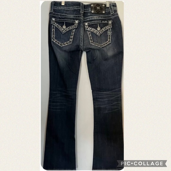 NWT Miss Me Signature Boot Jeans Sz 27x34 super cute cool logo patch - Picture 4 of 12